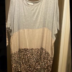 Color block short sleeve top